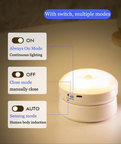 Lâmpada EcoSense - Lâmpada adesivo com sensor de Movimento e Controle de Luz. Lâmpada sem fio BRILHO E ENCANTO